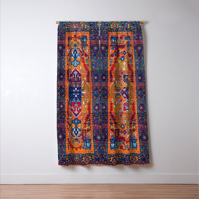 Saffron Elegance: Timeless Berber Atlas Moroccan Aesthetics Window Curtain Gallery Image 3