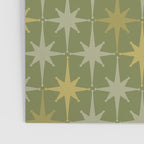 Midcentury Modern Atomic Starburst Pattern in Retro Olive Green and Vintage Celadon Tones Poster Gallery Image 3