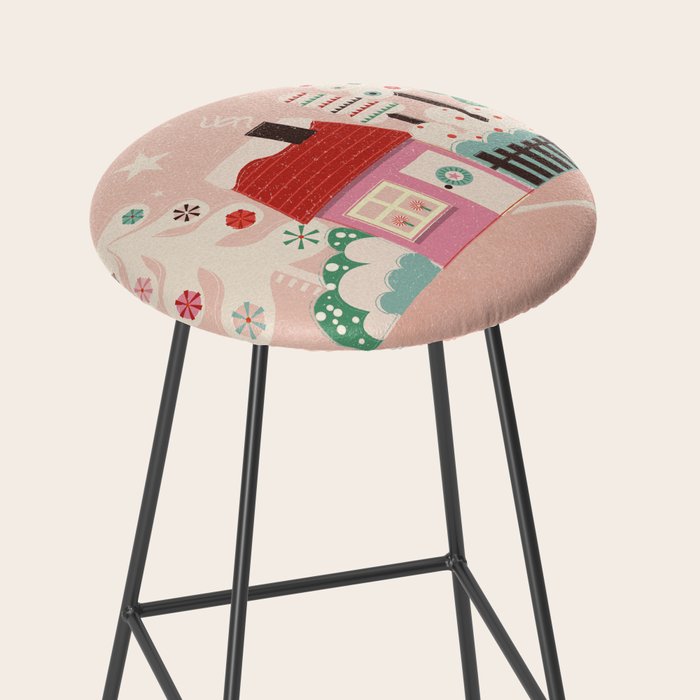 Festive Winter Hut in pink Stool Gallery Image 2