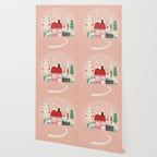 Festive Winter Hut in pink Wallpaper Gallery Image 2