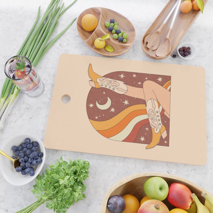Neutral 70s Western Boots Cutting Board Gallery Image 2