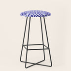 Greek Key (Navy Blue & White Pattern) Stool Gallery Image 1