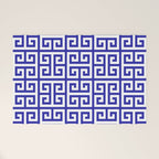 Greek Key (Navy Blue & White Pattern) Welcome Mat Gallery Image 1