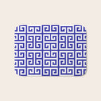 Greek Key (Navy Blue & White Pattern) Bath Mat Gallery Image 1