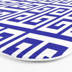 Greek Key (Navy Blue & White Pattern) Bath Mat Gallery Image 3