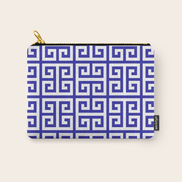 Greek Key (Navy Blue & White Pattern) Carry All Pouch Gallery Image 1