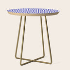 Greek Key (Navy Blue & White Pattern) Side Table Gallery Image 1