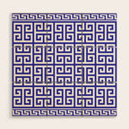 Greek Key (Navy Blue & White Pattern) Wood Wall Art Gallery Image 1