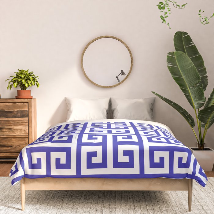 Greek Key (Navy Blue & White Pattern) Comforter Gallery Image 3