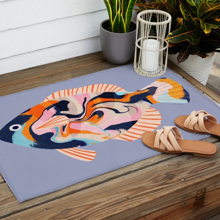 Tropical fish Outdoor Rug Gallery Image 2