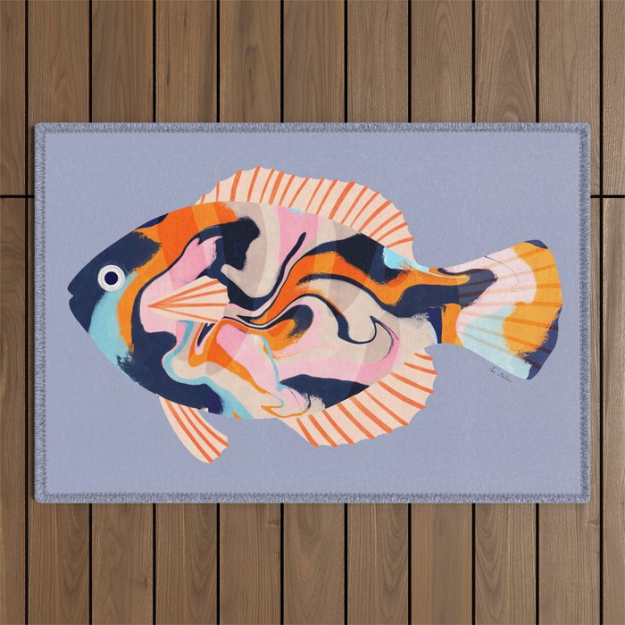 Tropical fish Outdoor Rug Gallery Image 1