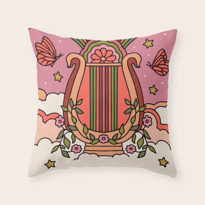 Grecian Lyre Throw Pillow Gallery Image 6