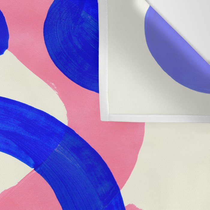Blue Pink Fun Colorful Mid Century Modern Abstract Painting Shapes Pattern Wall Tapestry Gallery Image 3