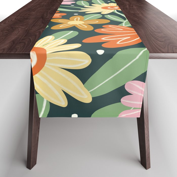 Floral Green Table Runner Gallery Image 1