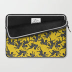 Bold Leopard Art Print on Pink with Floral Accents - Modern Animal Wall Art Laptop Sleeve Gallery Image 2