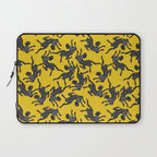 Bold Leopard Art Print on Pink with Floral Accents - Modern Animal Wall Art Laptop Sleeve Gallery Image 1
