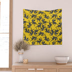 Bold Leopard Art Print on Pink with Floral Accents - Modern Animal Wall Art Wall Tapestry Gallery Image 2