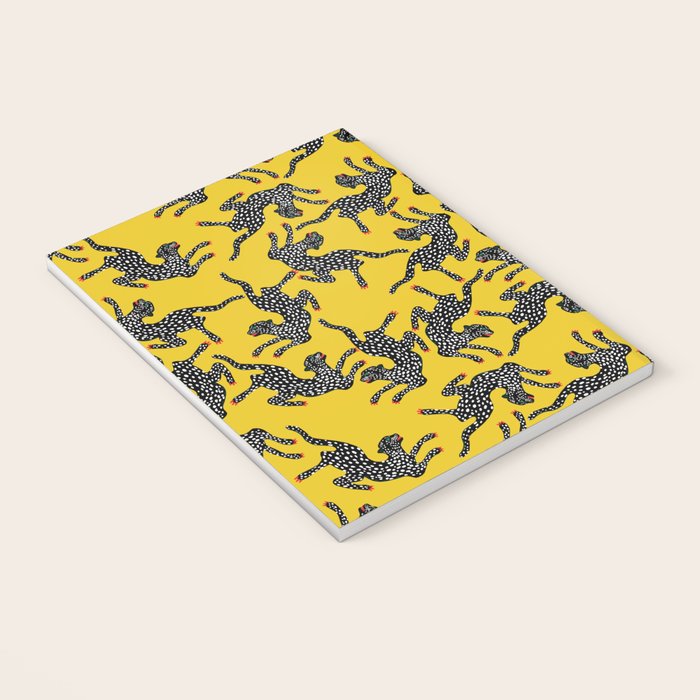 Bold Leopard Art Print on Pink with Floral Accents - Modern Animal Wall Art Notebook Gallery Image 3