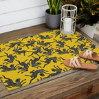 Bold Leopard Art Print on Pink with Floral Accents - Modern Animal Wall Art Outdoor Rug Gallery Image 2