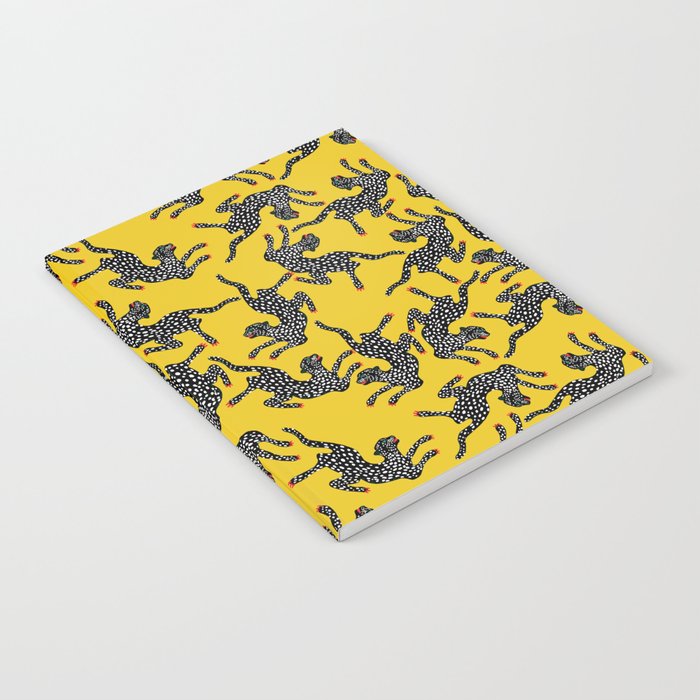 Bold Leopard Art Print on Pink with Floral Accents - Modern Animal Wall Art Notebook Gallery Image 2