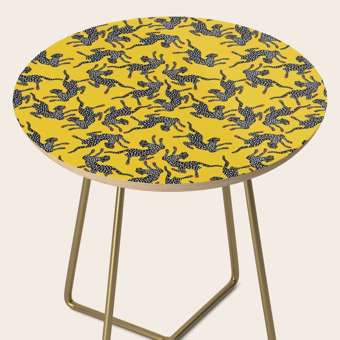 Bold Leopard Art Print on Pink with Floral Accents - Modern Animal Wall Art Side Table Gallery Image 2