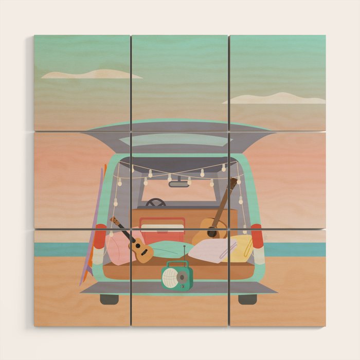 Beach Van Wood Wall Art Gallery Image 1