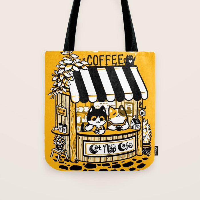 Cat Nap Cafe Tote Bag Gallery Image 1