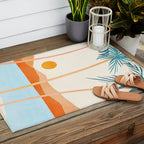 Palm Island Sunset Landscape Outdoor Rug Gallery Image 2