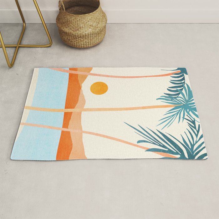 Palm Island Sunset Landscape Rug Gallery Image 1