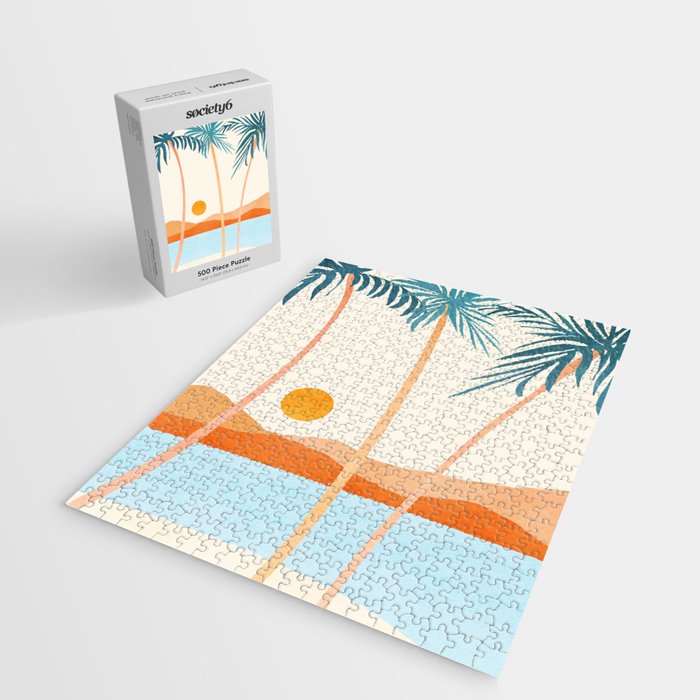 Palm Island Sunset Landscape Jigsaw Puzzle Gallery Image 2