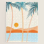 Palm Island Sunset Landscape Jigsaw Puzzle Gallery Image 1