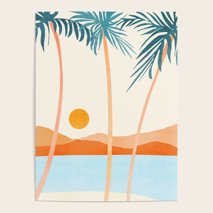 Palm Island Sunset Landscape Poster Gallery Image 4