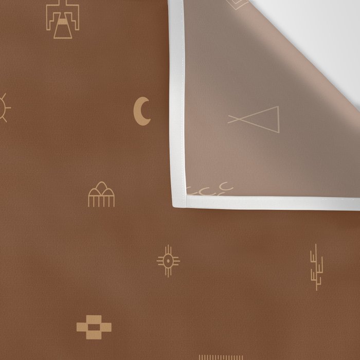 Southwestern Symbolic Pattern in Rust & Tan Wall Tapestry Gallery Image 3