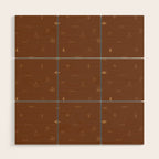Southwestern Symbolic Pattern in Rust & Tan Wood Wall Art Gallery Image 1