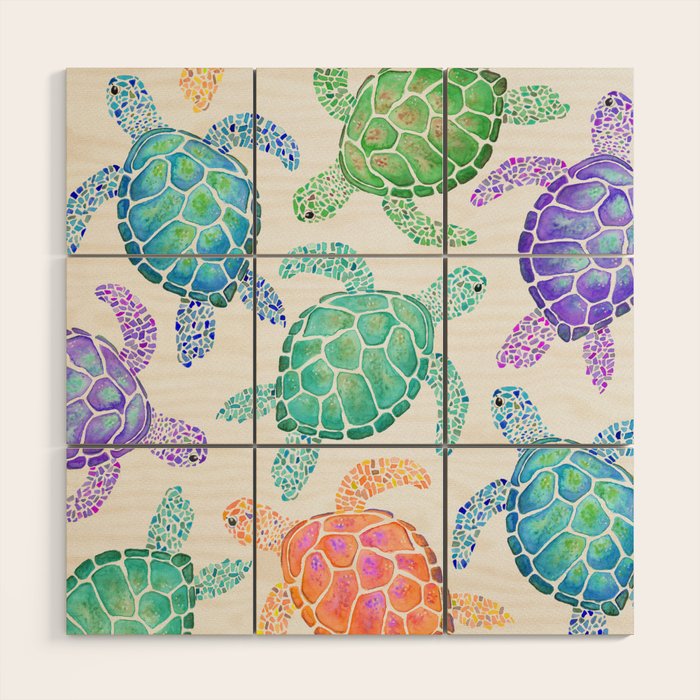 Sea Turtle - Colour Wood Wall Art Gallery Image 1