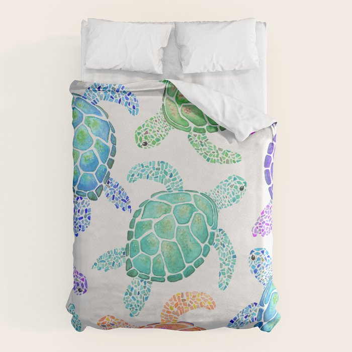 Sea Turtle - Colour Duvet Cover Gallery Image 1