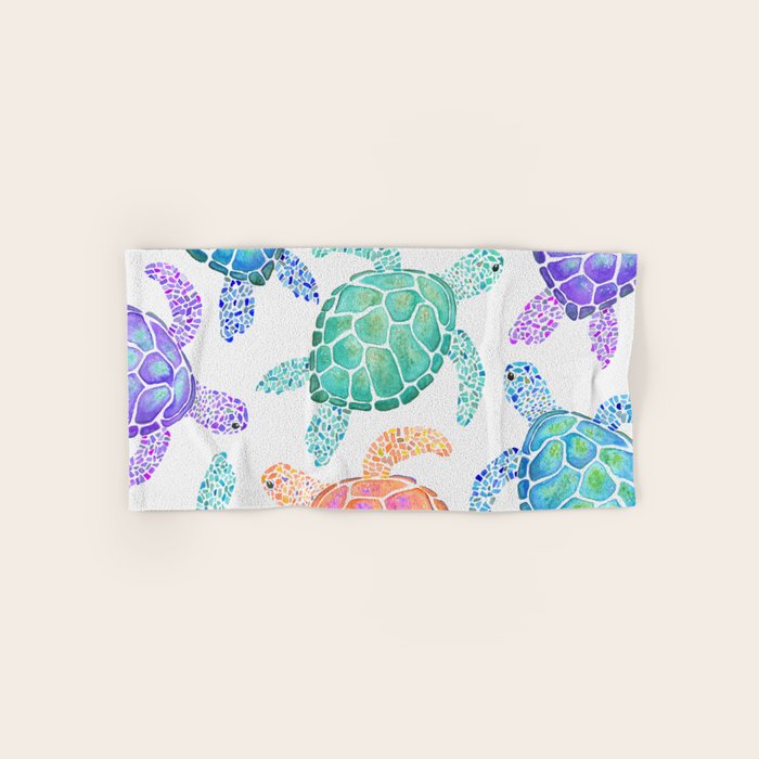 Sea Turtle - Colour Bath Towel Gallery Image 1