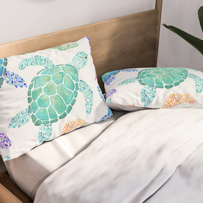 Sea Turtle - Colour Pillow Sham Gallery Image 2