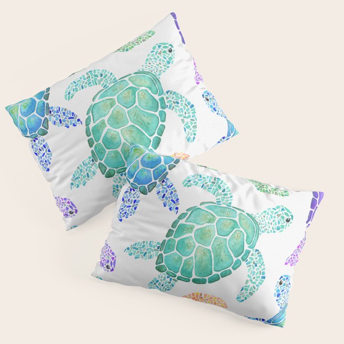 Sea Turtle - Colour Pillow Sham Gallery Image 1