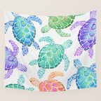 Sea Turtle - Colour Wall Tapestry Gallery Image 4