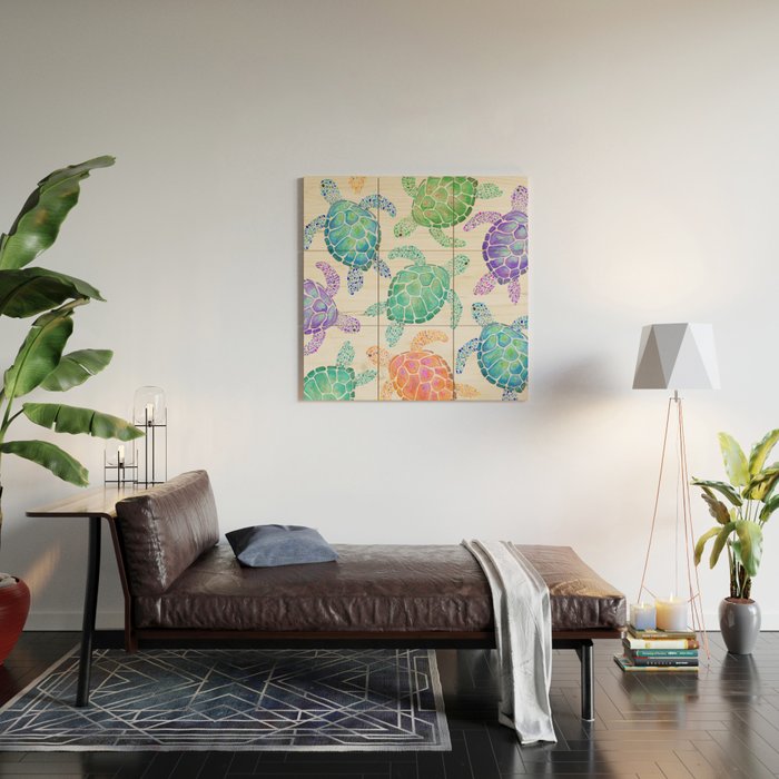 Sea Turtle - Colour Wood Wall Art Gallery Image 2