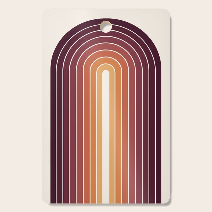 Gradient Arch III Warm Sunset Mid Century Modern Rainbow Cutting Board Gallery Image 1