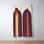Gradient Arch III Warm Sunset Mid Century Modern Rainbow Window Curtain Gallery Image 3