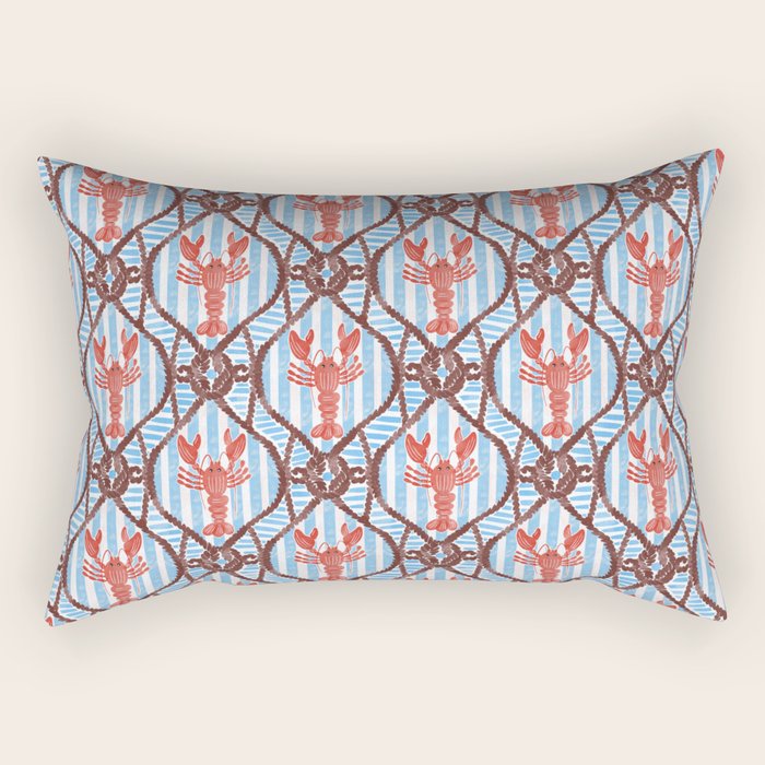 Coastal Lobster Elegance Rectangular Pillow Gallery Image 2