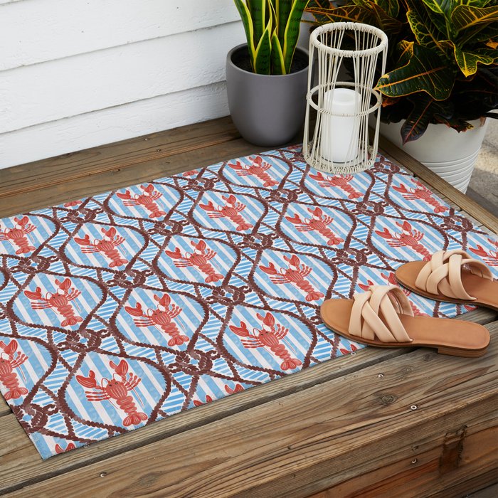 Coastal Lobster Elegance Outdoor Rug Gallery Image 2