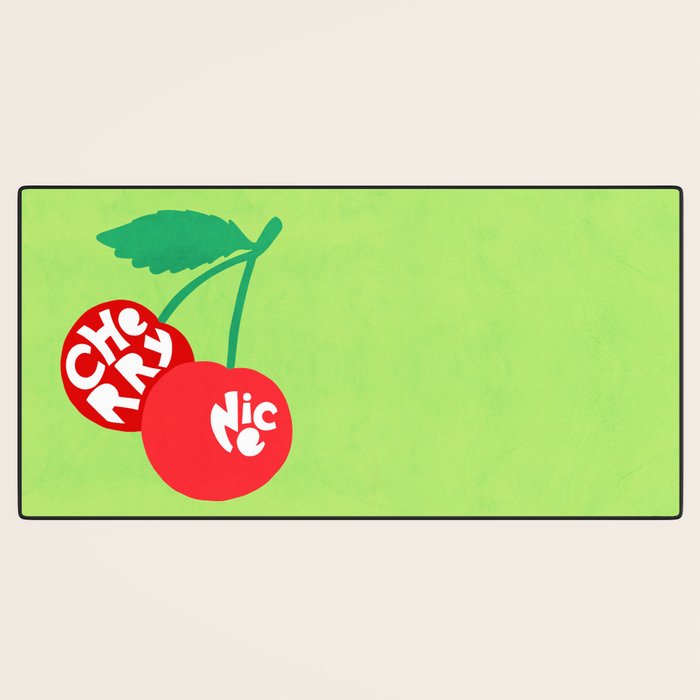 Big fruit Cherry duo with fun pun 'Cherry Nice'  Desk Mat Gallery Image 3