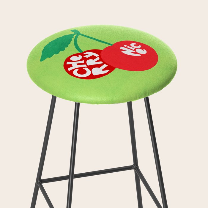 Big fruit Cherry duo with fun pun 'Cherry Nice'  Stool Gallery Image 2