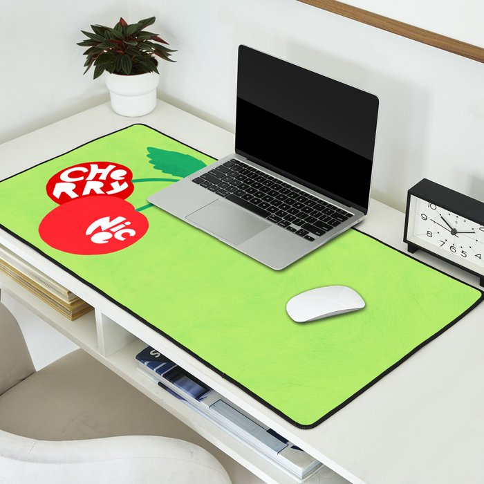 Big fruit Cherry duo with fun pun 'Cherry Nice'  Desk Mat Gallery Image 2