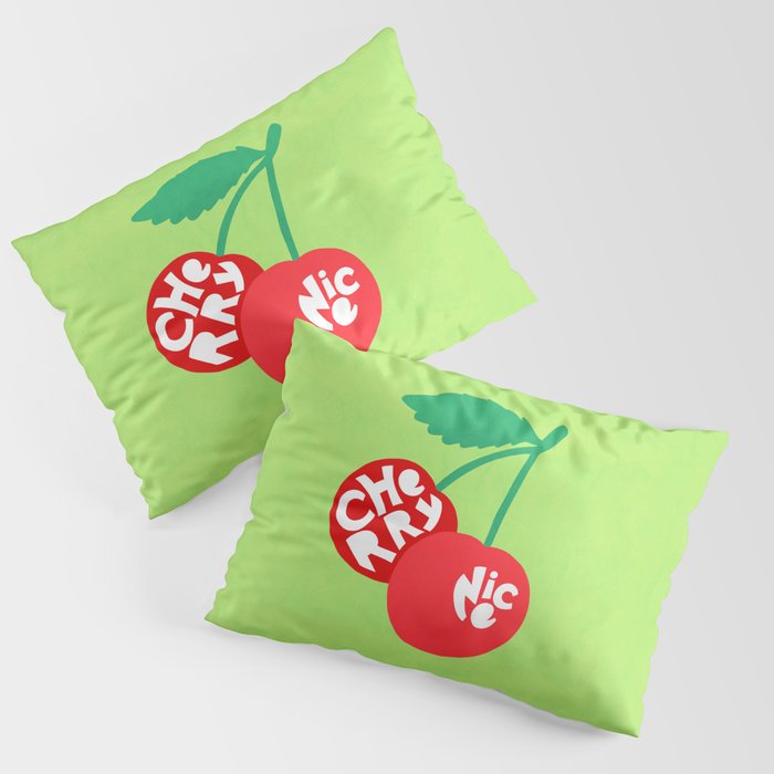 Big fruit Cherry duo with fun pun 'Cherry Nice'  Pillow Sham Gallery Image 3