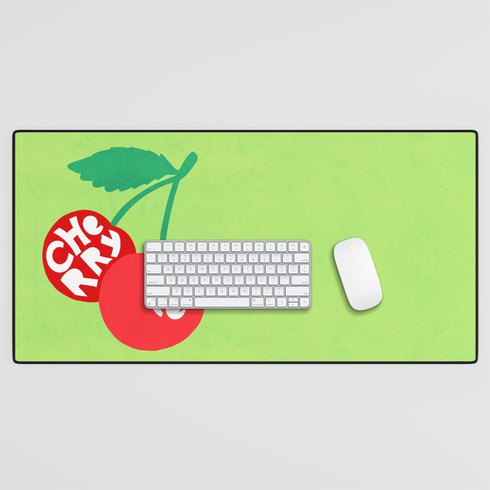 Big fruit Cherry duo with fun pun 'Cherry Nice'  Desk Mat Gallery Image 1